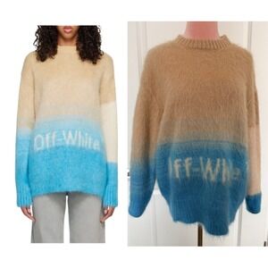 Off-White Women's Size 36 Helvetia Logo Mohair Knit Sweater NWOT MSRP $1145